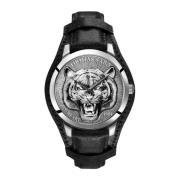 Rebel Tiger 3D Zwart-Zilver Horloge Thomas Sabo , Black , Heren
