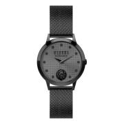 Strandbank Grijs Mesh Armband Horloge Versus Versace , Black , Dames