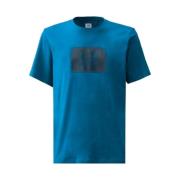 Jersey Label Style Logo T-shirt C.p. Company , Blue , Heren