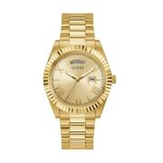 Gouden Connoisseur Quartz Horloge Waterdicht Guess , Yellow , Heren