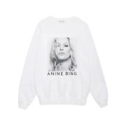 Ramona Kate Moss Sweatshirt Ronde Hals Anine Bing , White , Dames