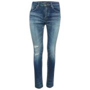 Pre-owned Denim jeans Yves Saint Laurent Vintage , Blue , Dames