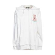 Couture Hoodie met Teddy Print Moschino , White , Dames