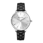 Rebel at Heart Zwarte Leren Horloge Thomas Sabo , Gray , Dames