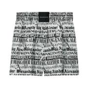 Krantenprint Stoffen Shorts Alexander Wang , Multicolor , Dames