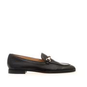 Zwarte Leren Loafer met Metalen Gesp Doucal's , Black , Dames