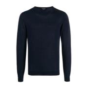 Navy Gebreide Kleding voor Mannen Roberto Collina , Blue , Heren