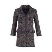 Pre-owned Wool outerwear Chanel Vintage , Blue , Dames