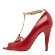 Pre-owned Leather heels Gucci Vintage , Red , Dames