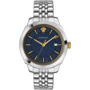 Icon Classic Blauw Roestvrij Stalen Horloge Versace , Gray , Heren