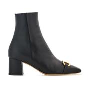 Elegante Marilena Zwarte Leren Schoenen Salvatore Ferragamo , Black , ...