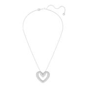 Hart Hanger Ketting Wit Zilver Swarovski , Gray , Dames