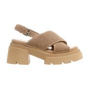 Beige Suède Kruis Sandalen Elena Iachi , Beige , Dames