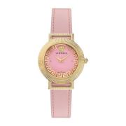 Chique Leren Horloge Roze Goud Versace , Yellow , Dames