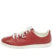 Pre-owned Leather sneakers Gucci Vintage , Red , Dames