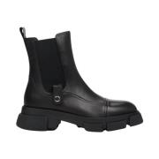 Zwarte Leren Chelsea Boots Estro , Black , Dames