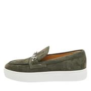 Pre-owned Leather sneakers Christian Louboutin Pre-owned , Green , Her...