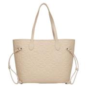 Luxe Beige Leren Shopper Tas Estro , Beige , Dames