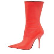 Pre-owned Leather boots Balenciaga Vintage , Red , Dames