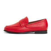 Rode leren blokhak loafers Cesare Gaspari , Red , Dames