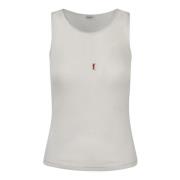 Cassandre Geribbelde Wollen Tanktop Saint Laurent , White , Dames