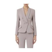 Parel Blazer Gi072 Stof Knoopsluiting Elisabetta Franchi , Gray , Dame...