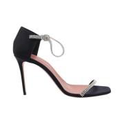 Pre-owned Leather sandals Amina Muaddi Pre-owned , Black , Dames