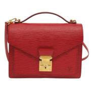 Pre-owned Leather handbags Louis Vuitton Vintage , Red , Dames