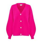 Roze V-hals Vest Cesare Gaspari , Pink , Dames