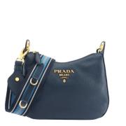 Pre-owned Leather crossbody-bags Prada Vintage , Blue , Dames