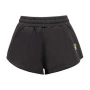 Katoen Fleece Lach Shorts Barrow , Black , Dames