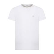 Logo Plaque White T-Shirt Calvin Klein , White , Heren