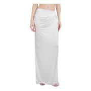 Witte Gerimpelde Tailleband Maxi Rok Magda Butrym , White , Dames