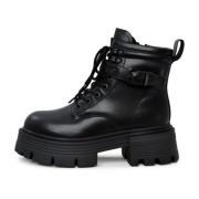 Stijlvolle Platform Enkellaarzen Cesare Gaspari , Black , Dames