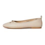 Luxe Leren Ballerina Cesare Gaspari , Beige , Dames