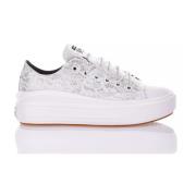 Handgemaakte Zilver Witte Sneakers Converse , White , Dames