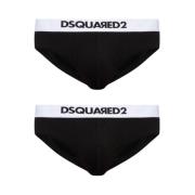 Stijlvol Slip Bi-Pack Ondergoed Set Dsquared2 , Black , Heren