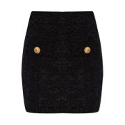 Tweed Rok Balmain , Black , Dames