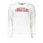 Geborduurde Logo Katoenen Trui Cavalli Class , White , Heren