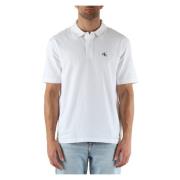 Stretch Katoen Polo met Voor Logo Patch Calvin Klein Jeans , White , H...