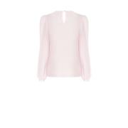 Georgette blouse met V-hals, lange mouwen Rinascimento , Pink , Dames
