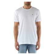 Katoenen T-shirt met Voorlogo Patch Calvin Klein Jeans , White , Heren