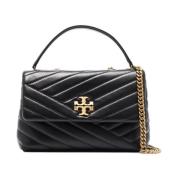 Zwarte vertibele Leren Handtas Tory Burch , Black , Dames