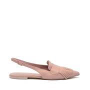 Roze Leren Slingback met Nappine Detail Pomme D'or , Pink , Dames