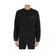 Zwarte Crewneck Gebreid met Logo Borduursel Oamc , Black , Heren