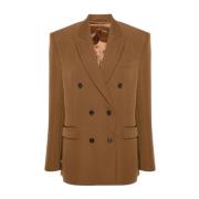 Bruine Double Breasted Blazer Wardrobe.nyc , Brown , Dames