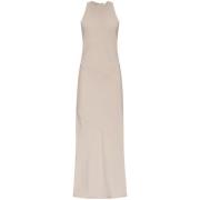 Bias Cut Maxi Jurk Ami Paris , Beige , Dames