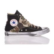 Handgemaakte Camo Sneakers Beige Zwart Converse , Multicolor , Heren