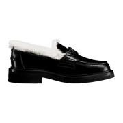 Leren Logo Loafers Vrouwen Italië Dior , Black , Dames