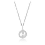 Familie Silhouet Zilveren Ketting Frk. Lisberg , Gray , Dames